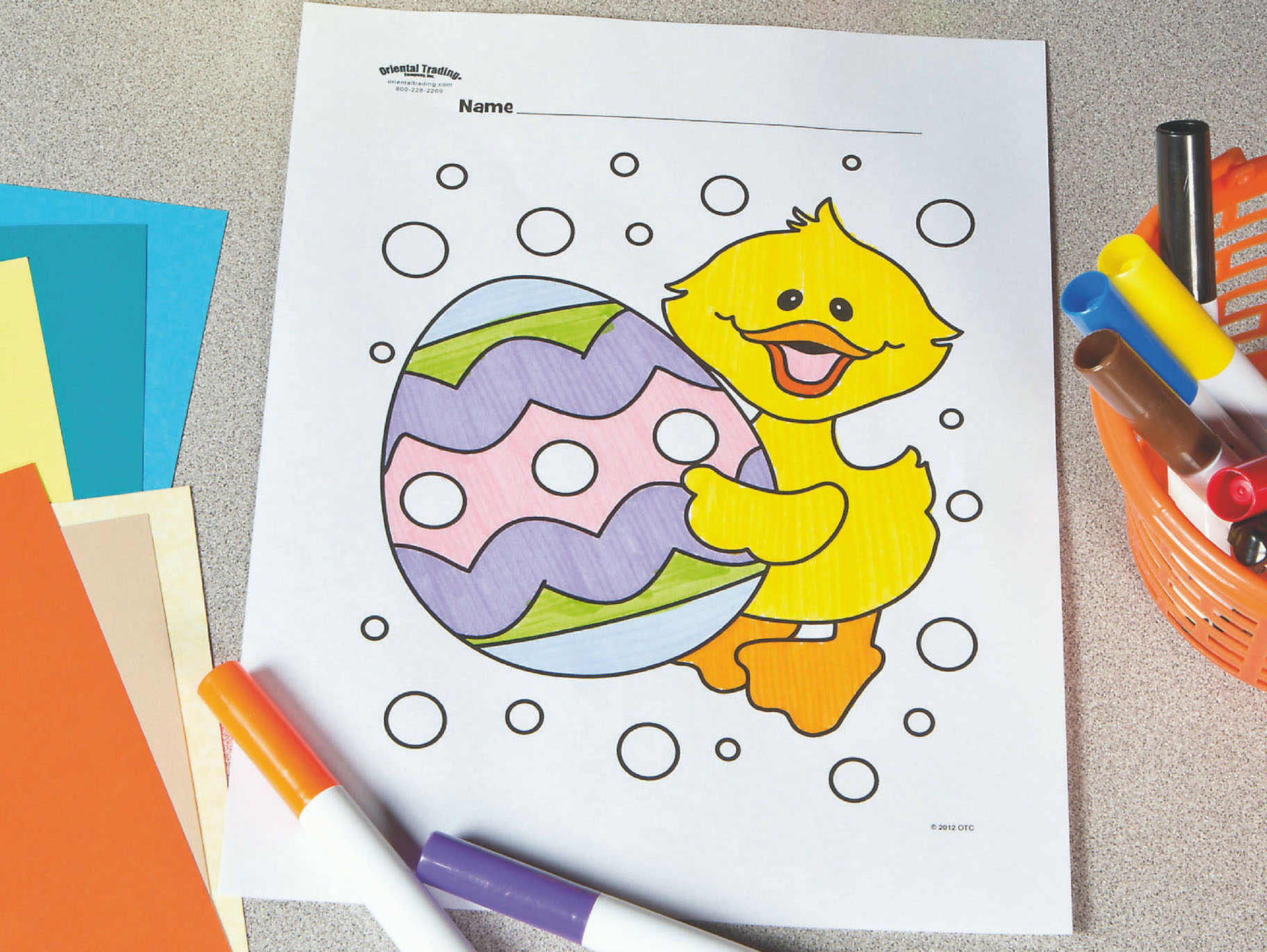 Duck holding Easter Egg Free Printable Coloring Page Fun365